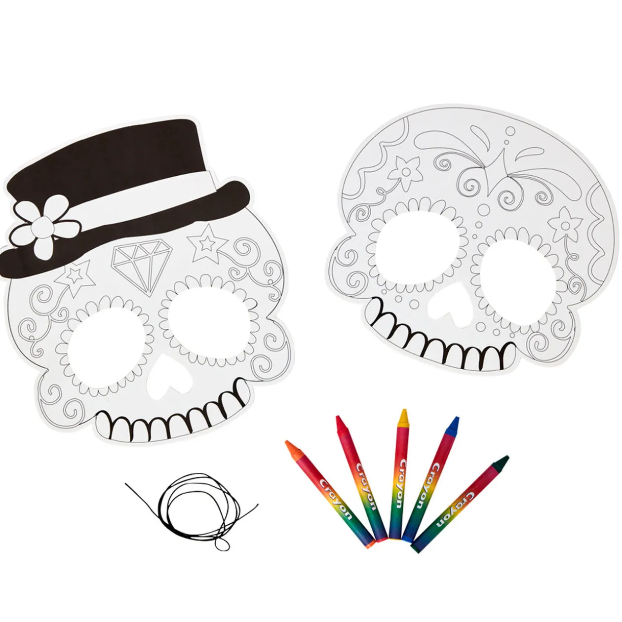Kit coloriage 2 masques Calavera Jour des morts Halloween