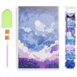 Kit créatif 13 pièces broderie diamants 21x29,7cm 3 modèles