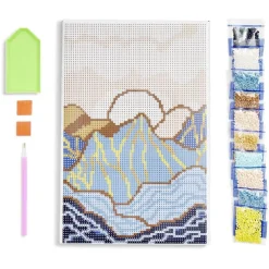 Kit créatif 13 pièces broderie diamants 21x29,7cm 3 modèles