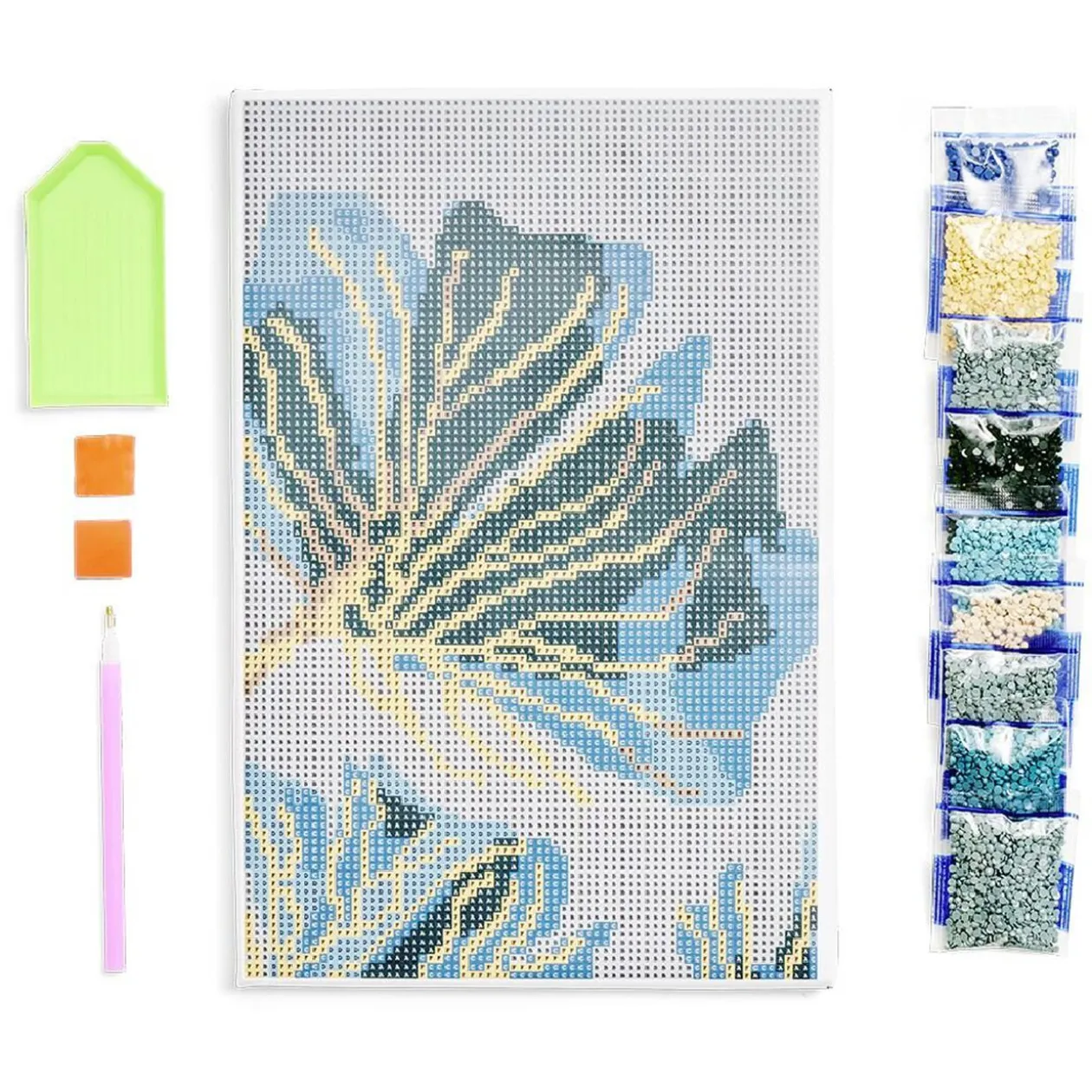 Kit créatif 13 pièces broderie diamants 21x29,7cm 3 modèles