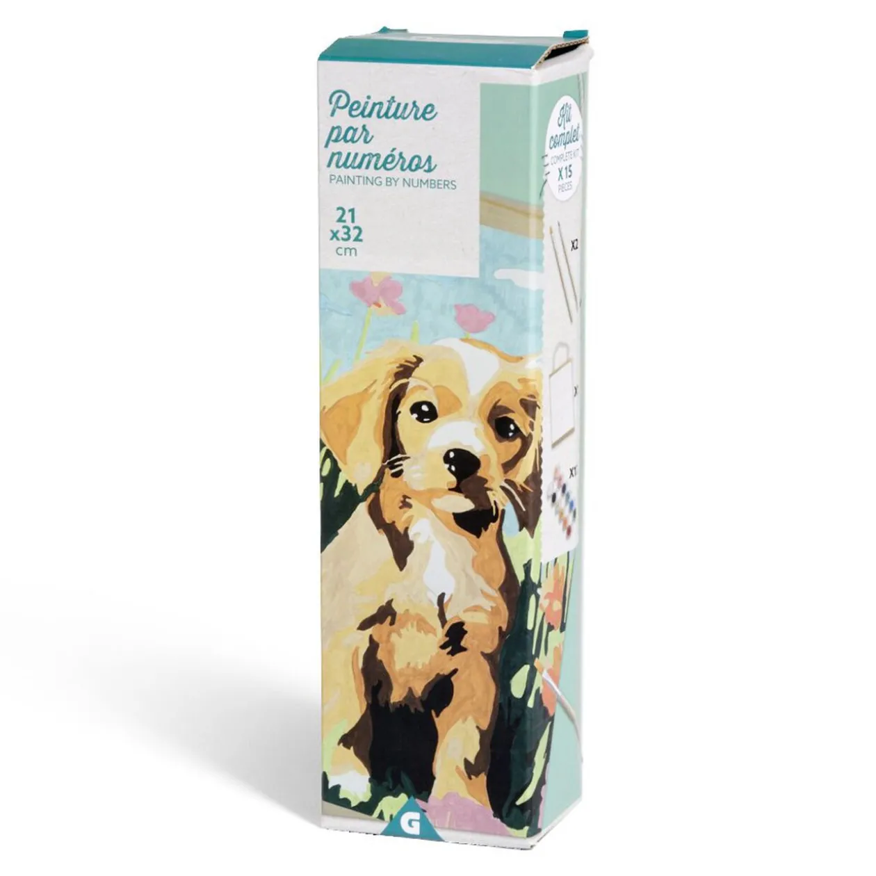 Kit créatif 15 pièces peinture par numéros 21x32cm 3 modèles