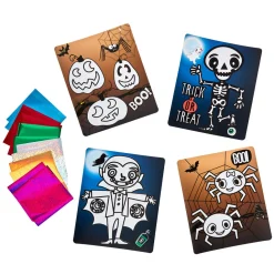 Kit créatif tableau déco Halloween en papier métallisé x4