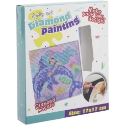 Kit création Diamond Painting sirène avec dauphin 17x17cm