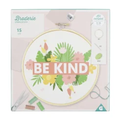 Kit de broderie au fil de coton avec support bois - 3 modèles