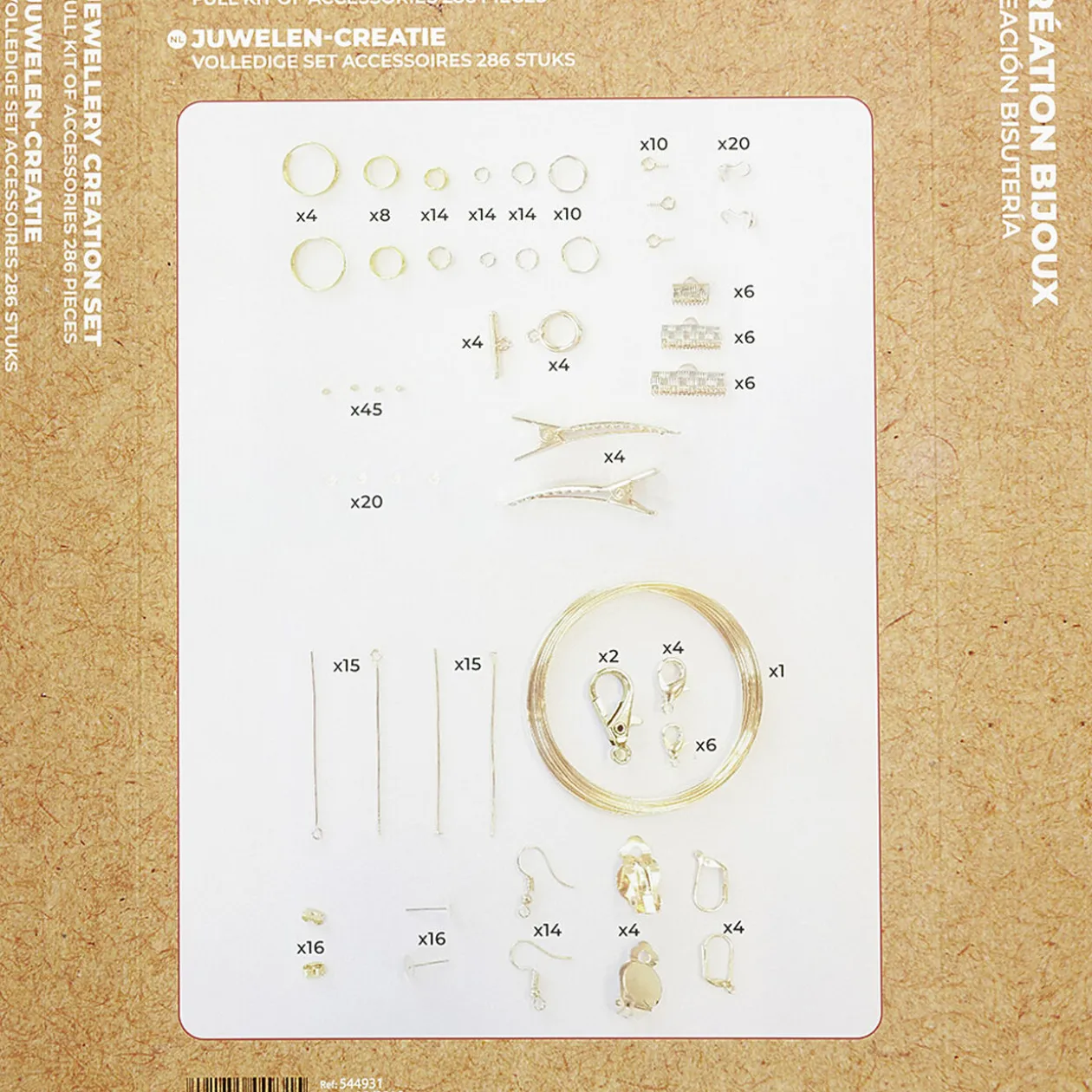 Kit de fabrication de bijoux doré