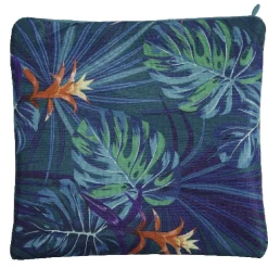 Kit de voyage 5 pièces imprimé tropical bleu vert