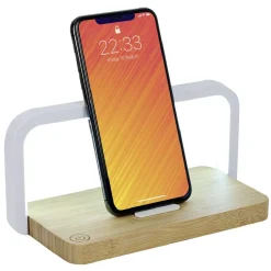 Lampe LED bambou avec chargeur à induction 10W