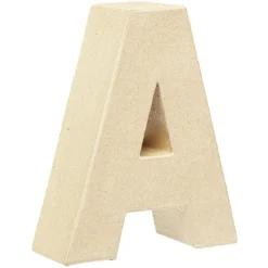 Lettre A à décorer en papier maché