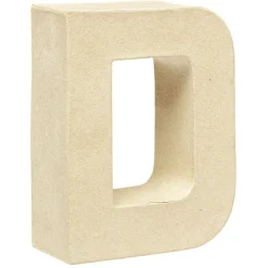 Lettre D à décorer en papier maché