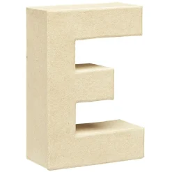 Lettre E à décorer en papier maché