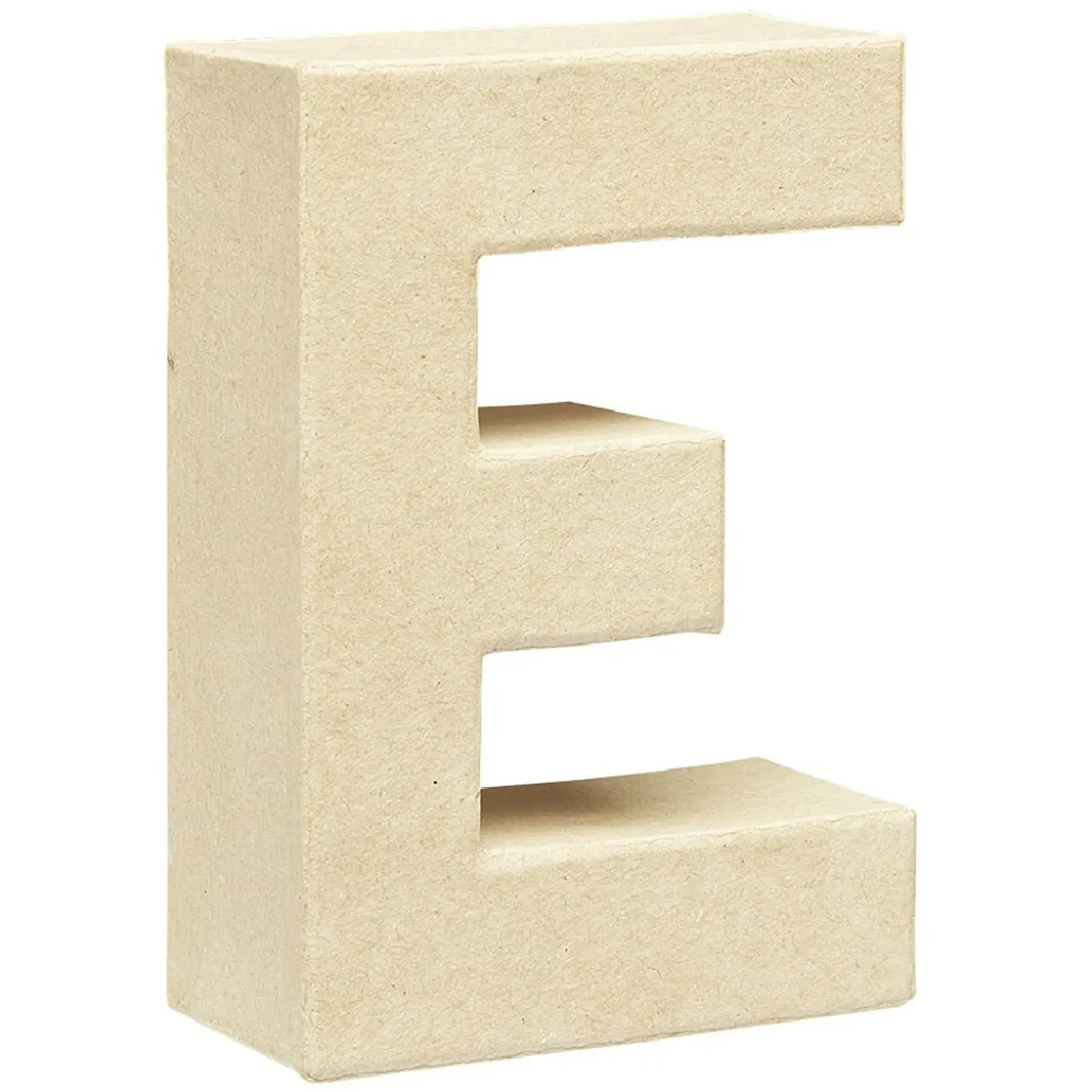 Lettre E à décorer en papier maché