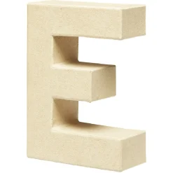 Lettre E à décorer en papier maché