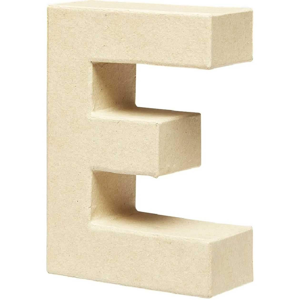 Lettre E à décorer en papier maché