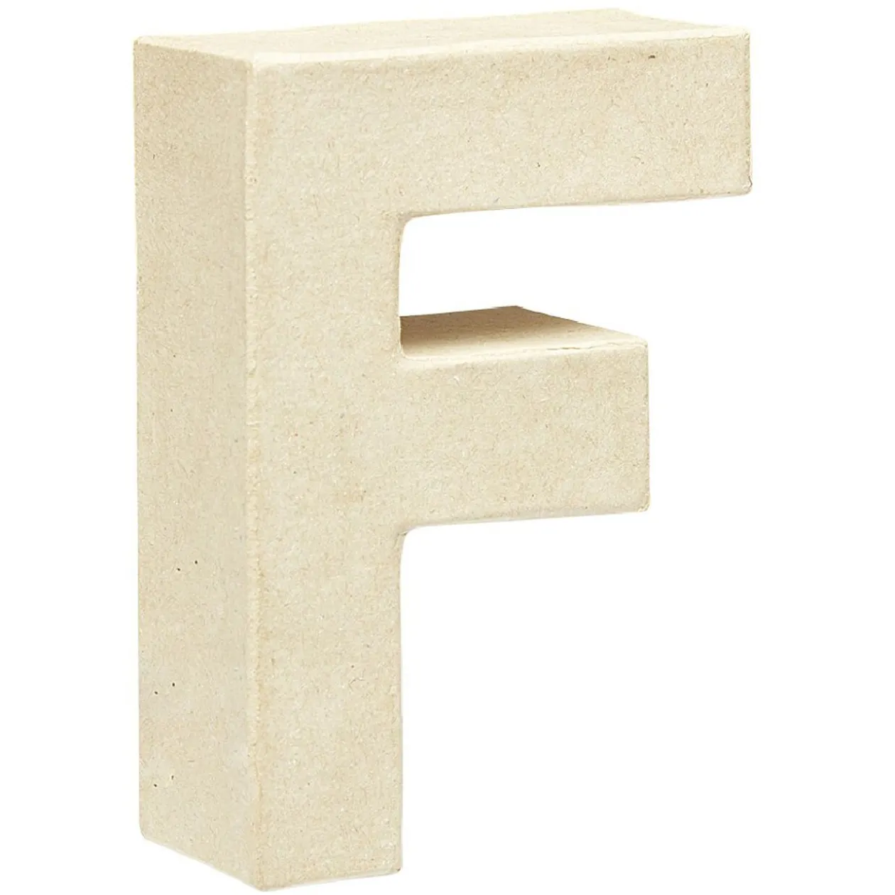 Lettre F à décorer en papier maché