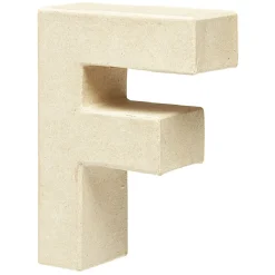 Lettre F à décorer en papier maché