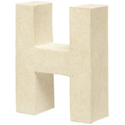 Lettre H à décorer en papier maché