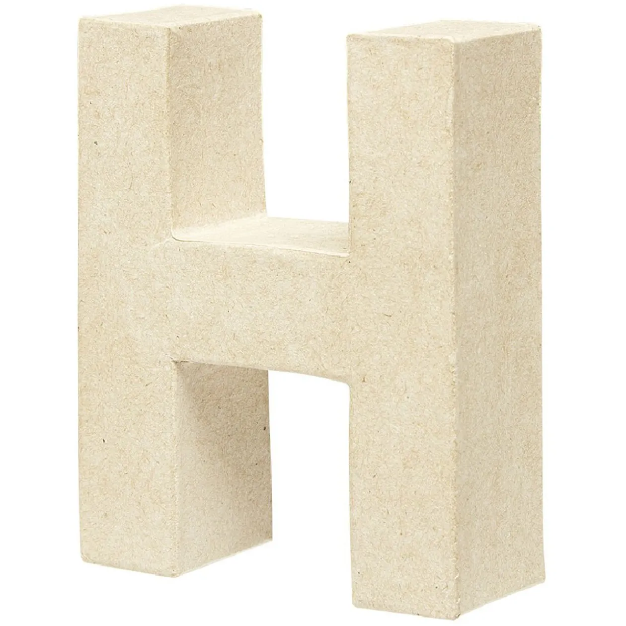 Lettre H à décorer en papier maché