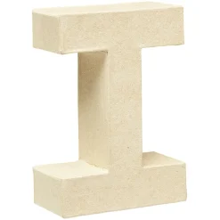 Lettre I à décorer en papier maché