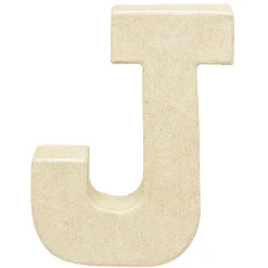 Lettre J à décorer en papier maché