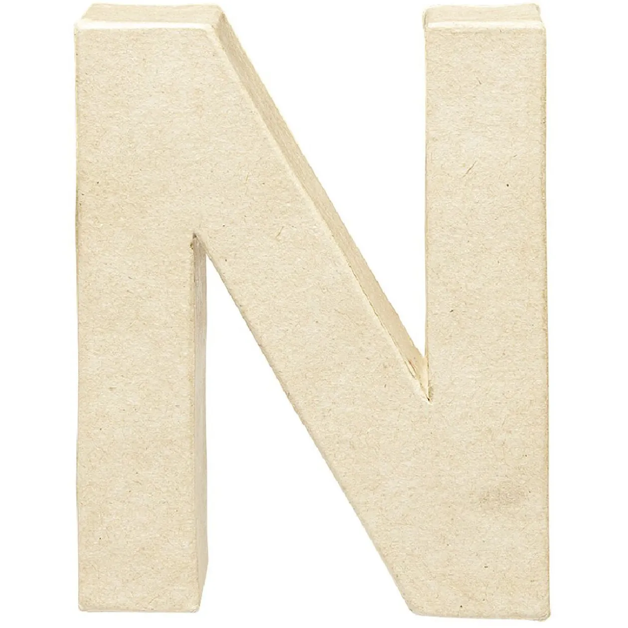 Lettre N à décorer en papier maché