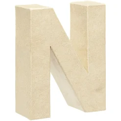 Lettre N à décorer en papier maché
