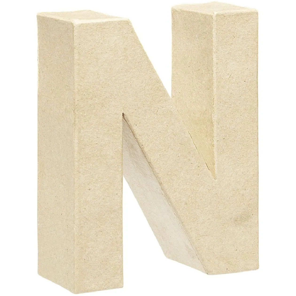 Lettre N à décorer en papier maché