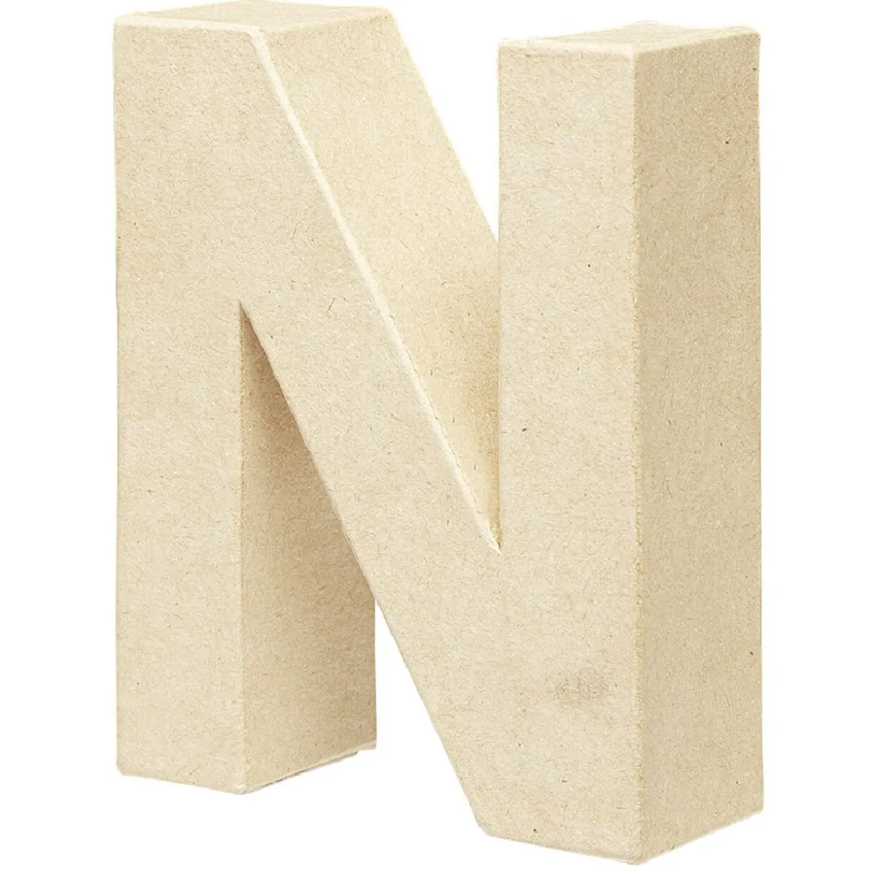 Lettre N à décorer en papier maché