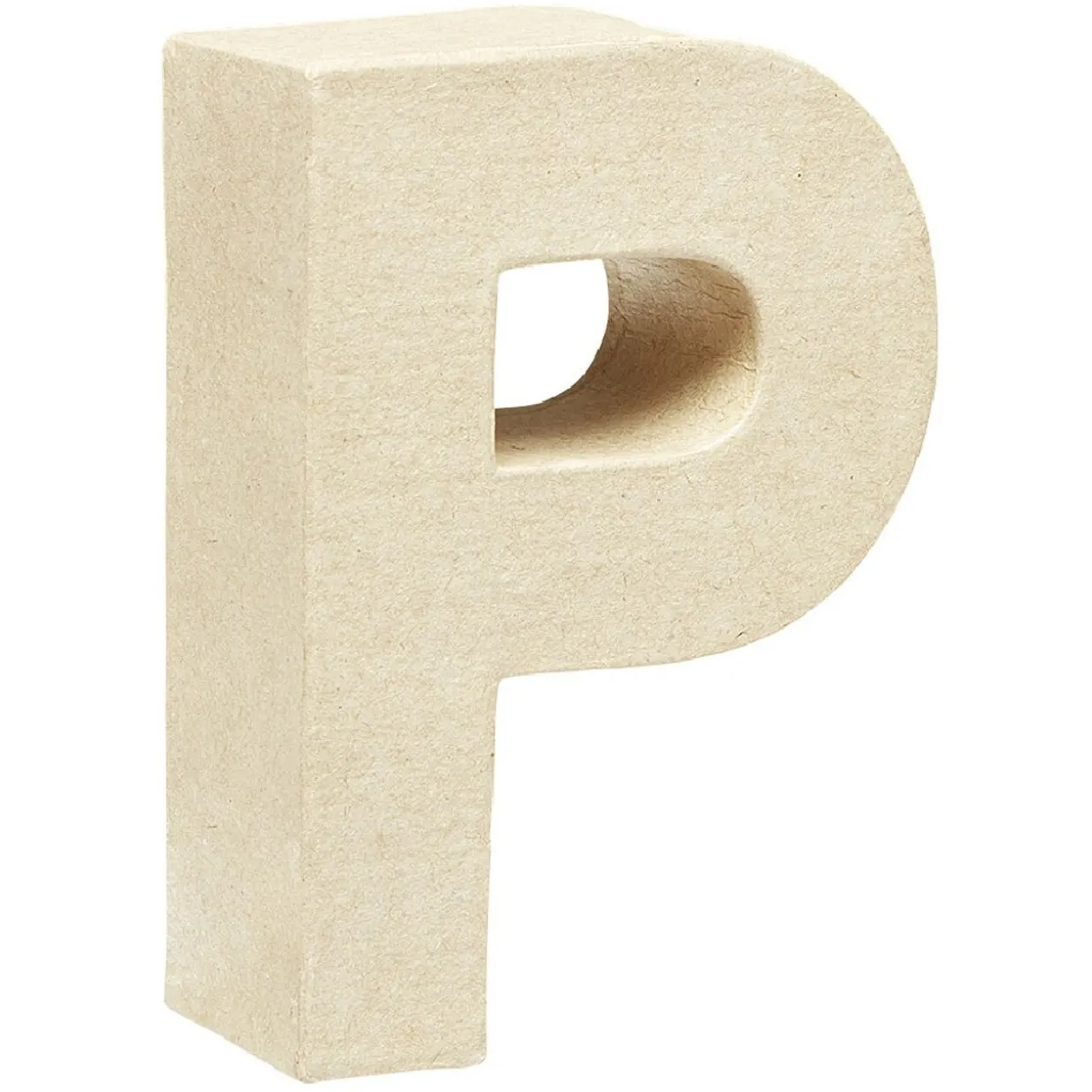 Lettre P à décorer en papier maché