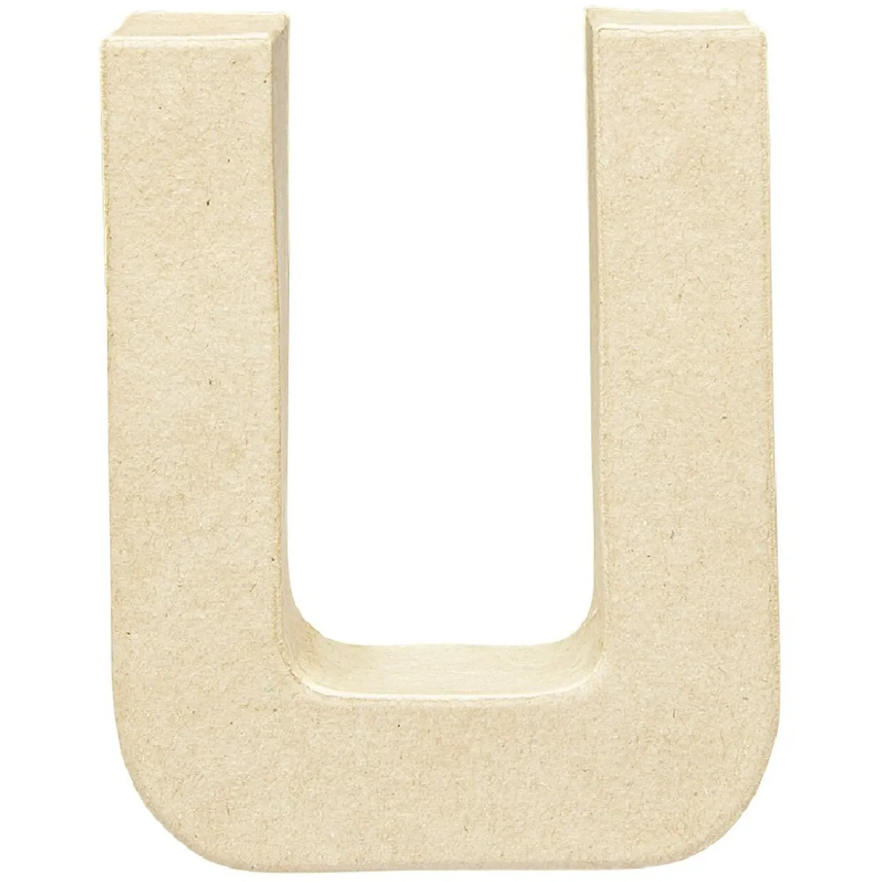 Lettre U à décorer en papier maché