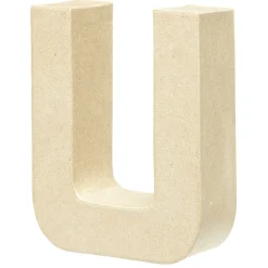 Lettre U à décorer en papier maché