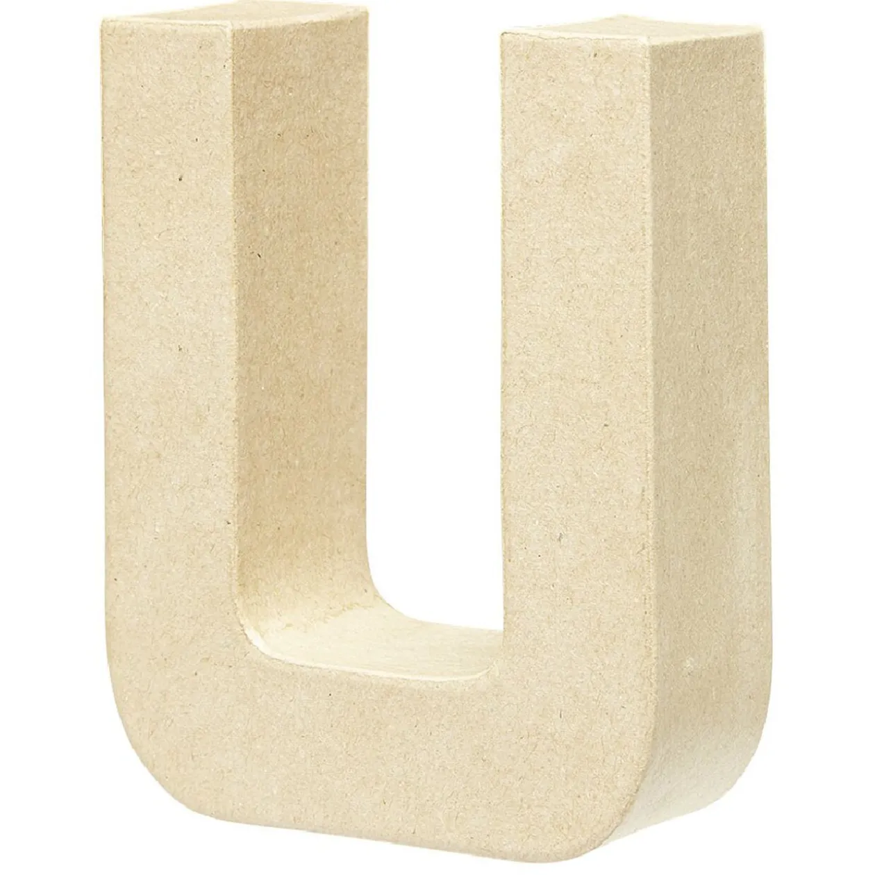 Lettre U à décorer en papier maché