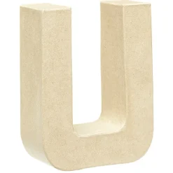 Lettre U à décorer en papier maché