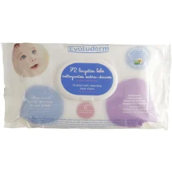 Lingette nettoyante bébé Evoluderm x72