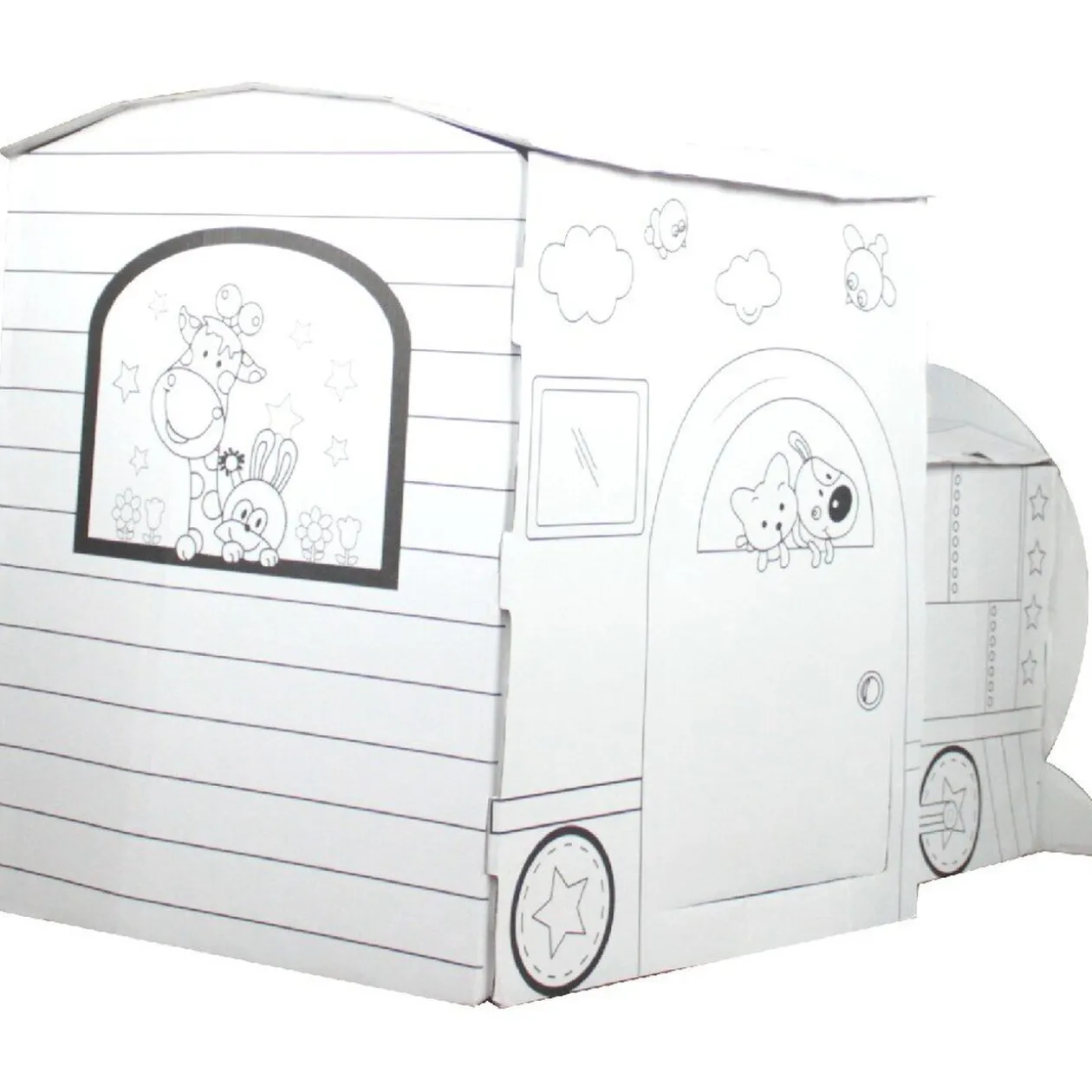 Locomotive en carton à colorier