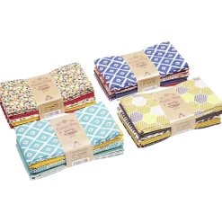 Lot de 5 coupons de tissu abstrait 100% coton 55x45cm