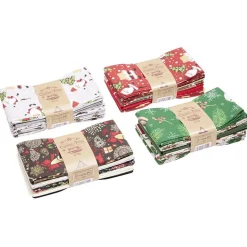 Lot de 5 coupons de tissu Noël 100% coton 55x45cm