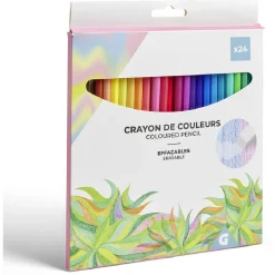 Lot de 24 crayons de couleur