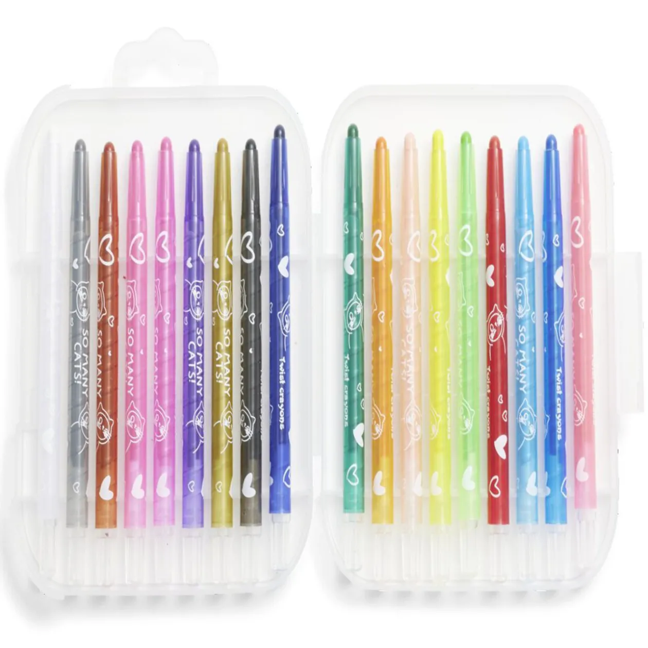 Lot de 18 crayons twistables multicolore