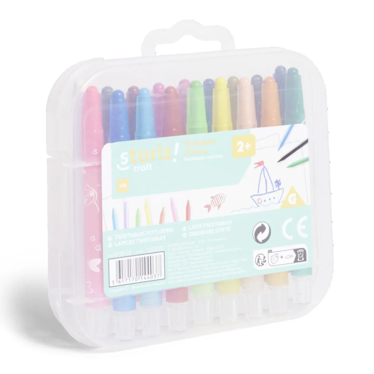 Lot de 18 crayons twistables multicolore
