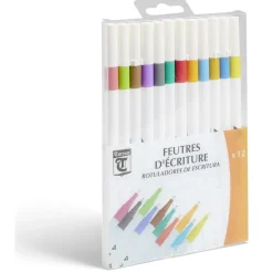 Lot de 12 feutres d'écriture pointe fine