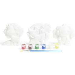 Lot de 3 figurines à peindre thème savane - Peinture et pinceau inclus