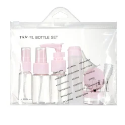 Lot de 6 flacons de voyage avec trousse plastique