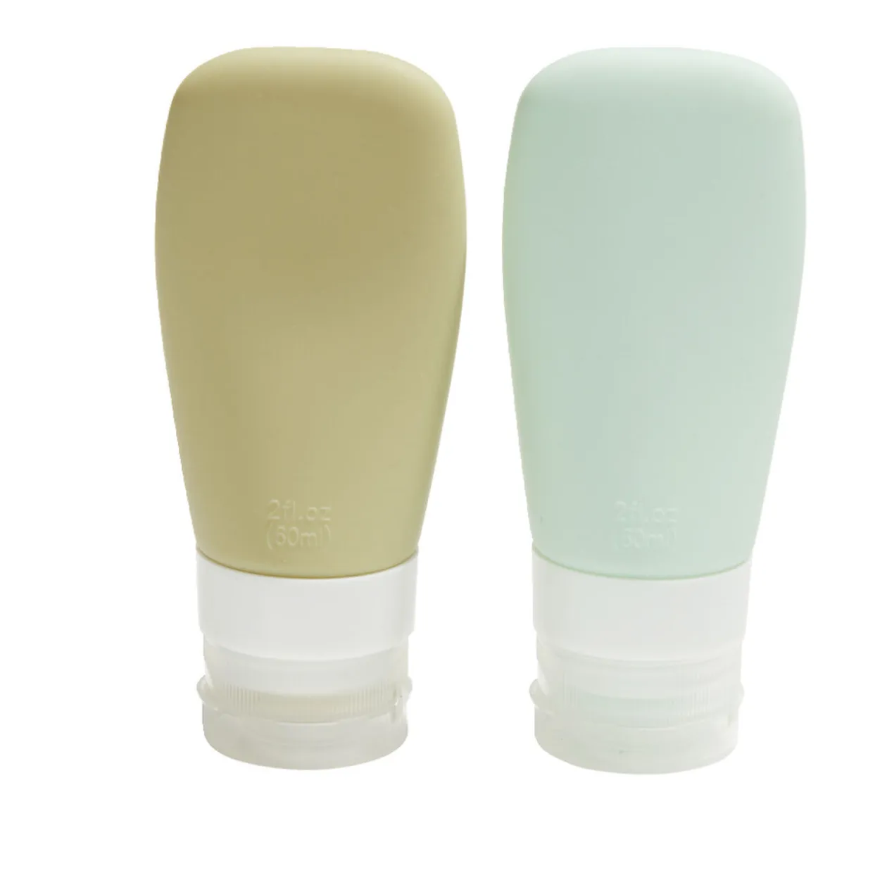 Lot de 2 flacons de voyage en silicone 60ml