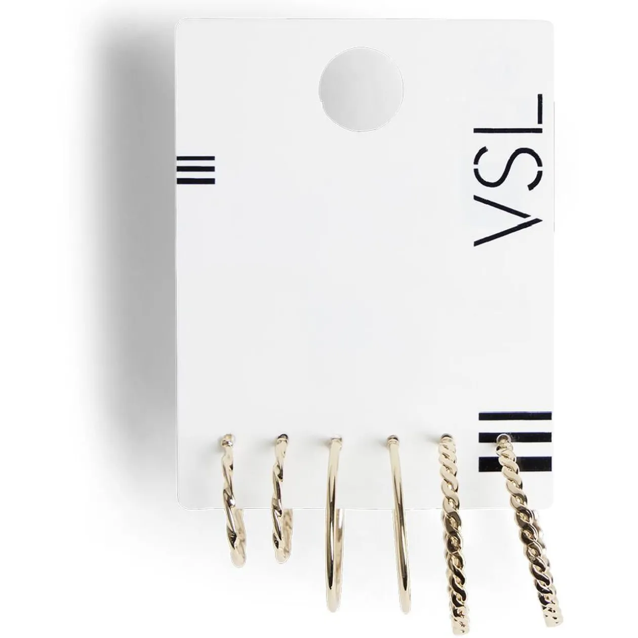 Lot de 3 paires de boucles d'oreilles créoles métal doré