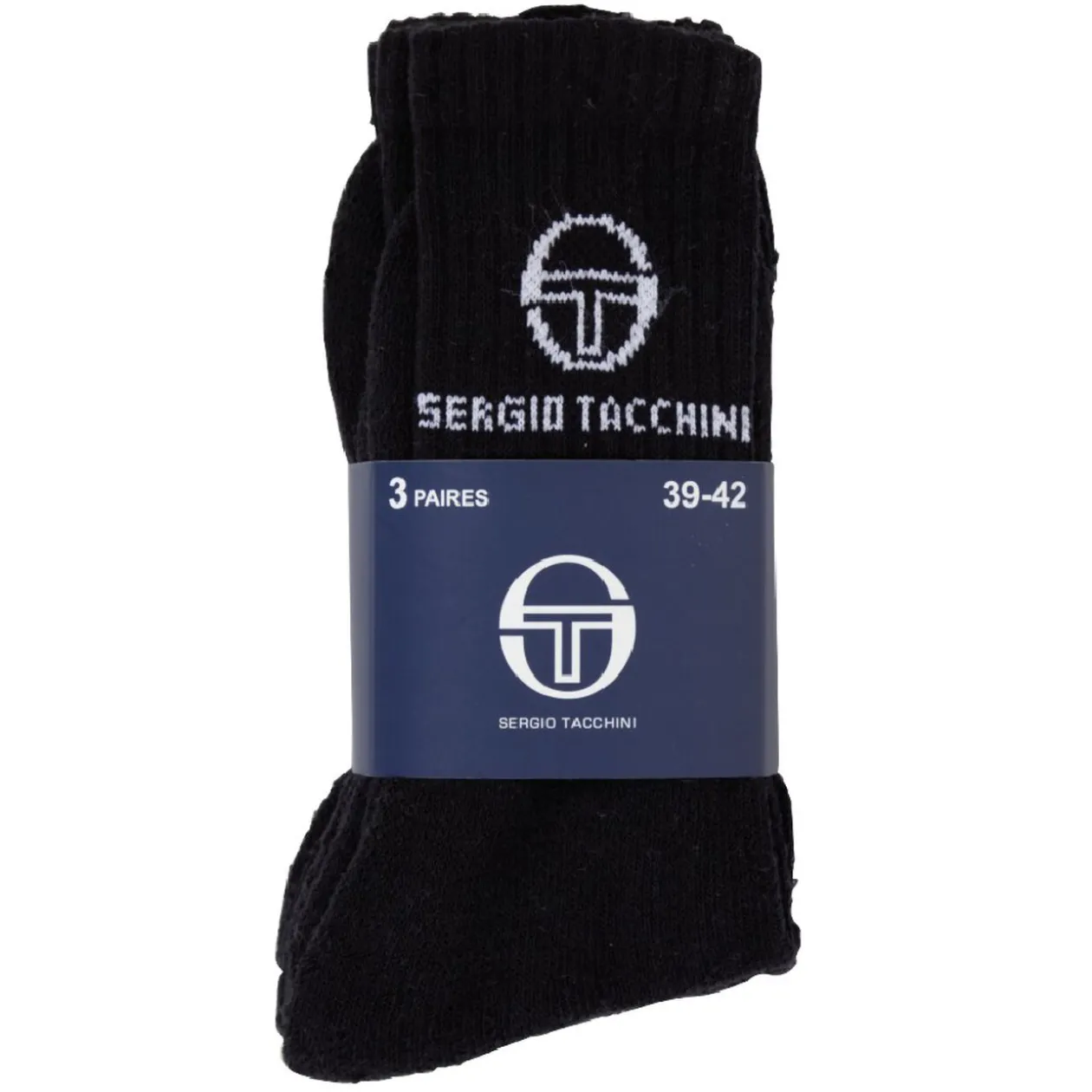 Lot de 3 paires de chaussettes Sergio Tacchini coton noir