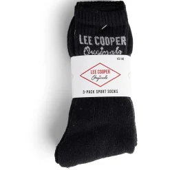 Lot de 3 paires de chaussettes Lee Cooper homme coton noir 43/46