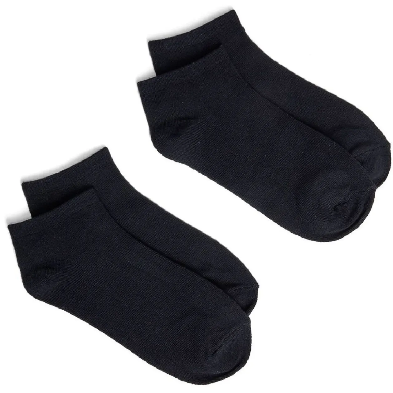 Lot de 2 paires de socquettes 36/40 en fibre de bambou noir