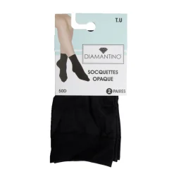 Lot de 3 paires socquette femme polyamide noir opaque 50D
