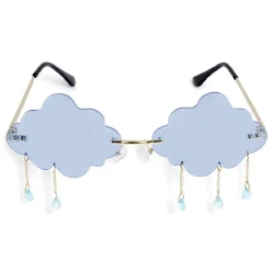Lunettes fantaisie adulte nuage bleu avec pendentifs