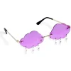 Lunettes fantaisie adulte nuage avec pendentif violet